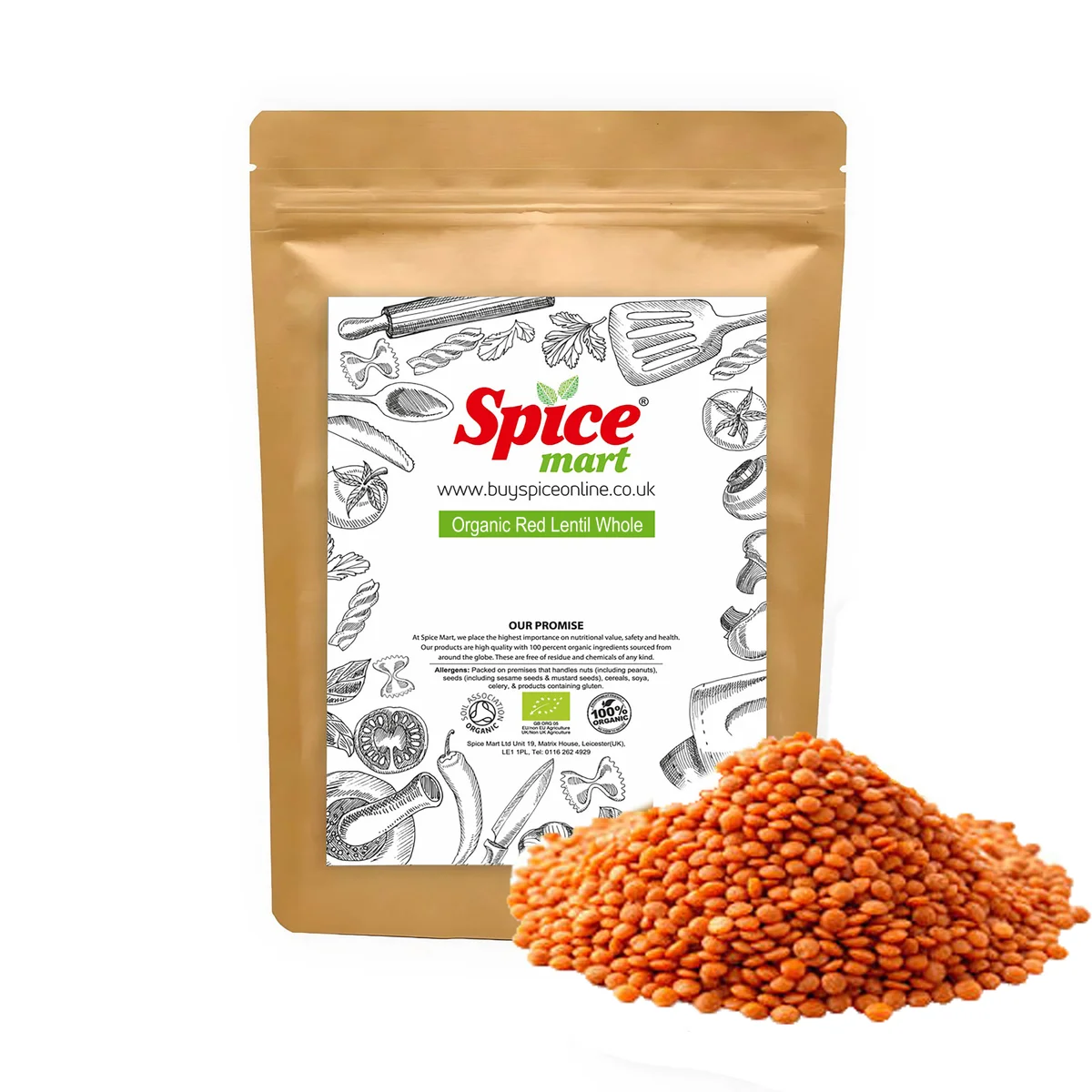 Organic Red Lentils 250g