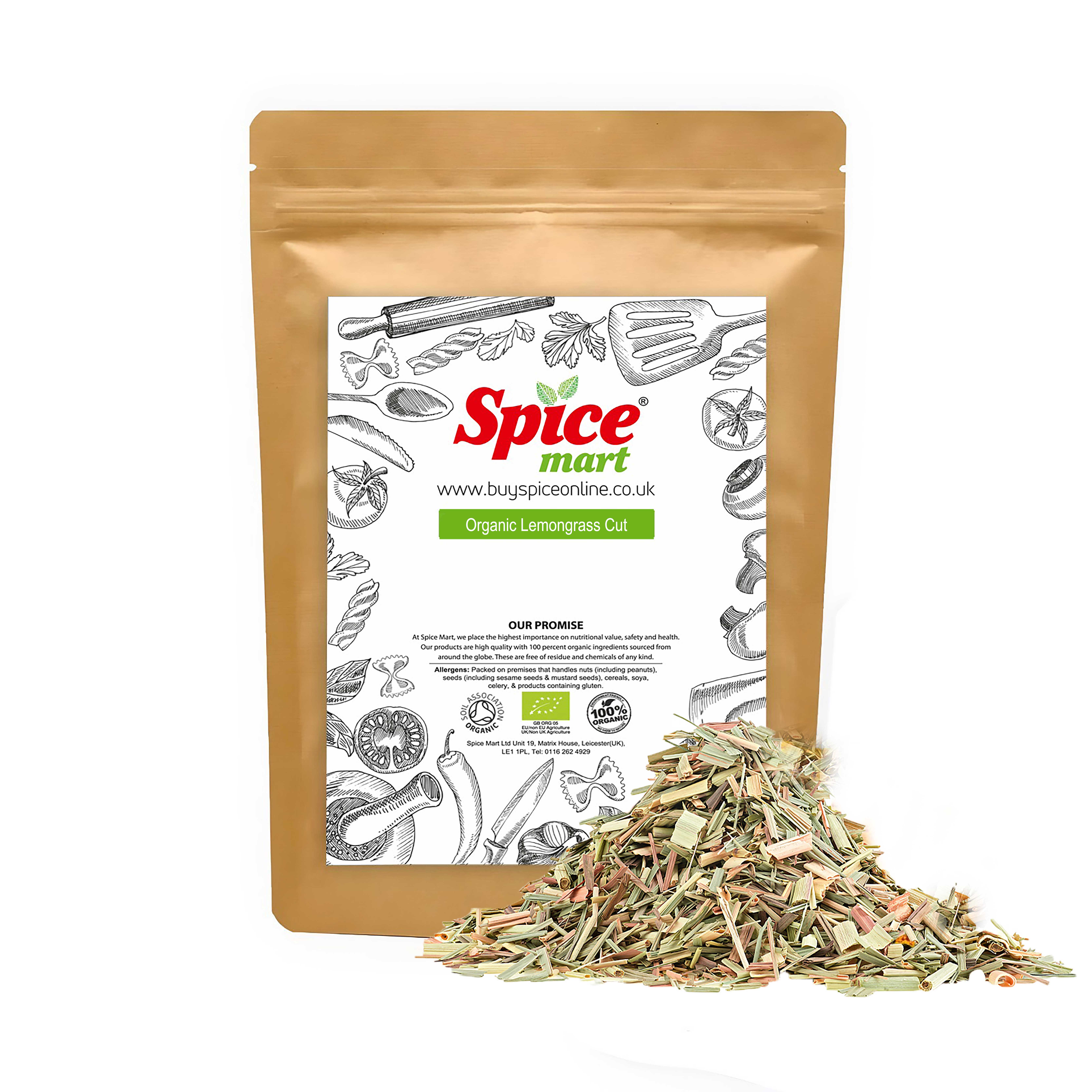 Organic Dried Lemongrass Cut 100g