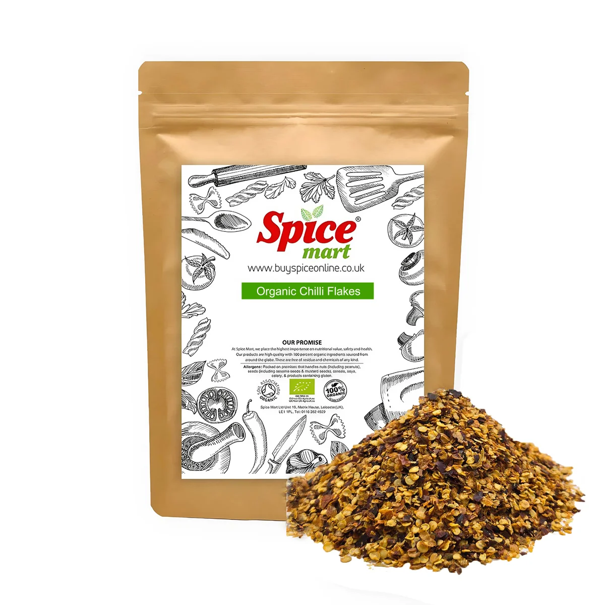 Organic Red Chilli Flakes 100g