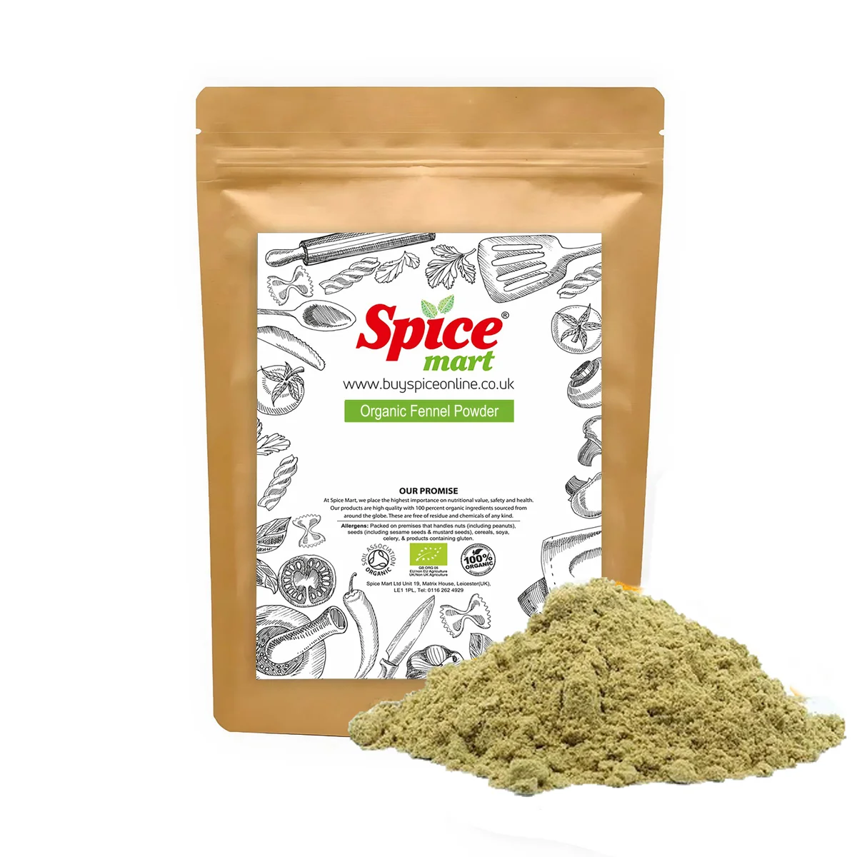 Organic Fennel Seeds Powder 100g