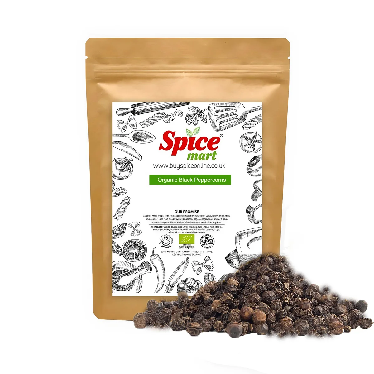 Organic Black Peppercorns 100g